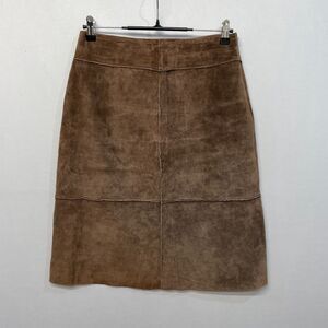 Brandon Thomas Women 100% Leather Skirt Size 10 Brown M261 -23